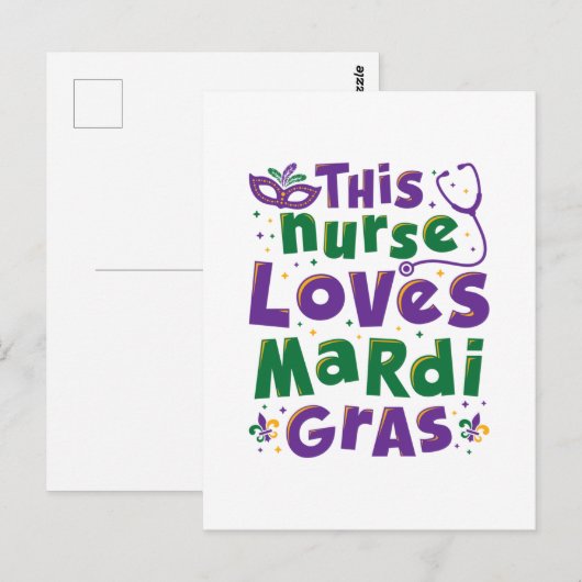 Deze verpleegster verliest Mardi Gras zurend carna Briefkaart (Voorkant / Achterkant)