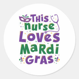 Deze verpleegster verliest Mardi Gras zurend carna Ronde Sticker