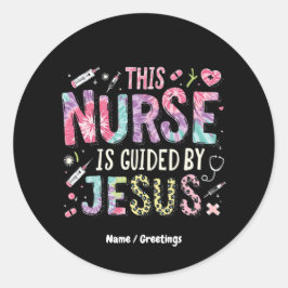 Deze verpleegster wordt geleid door Jezus met gelo Ronde Sticker