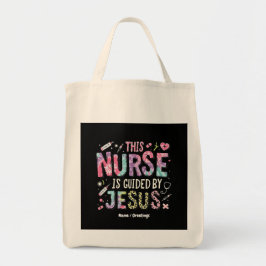 Deze verpleegster wordt geleid door Jezus met gelo Tote Bag