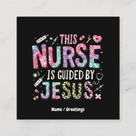 Deze verpleegster wordt geleid door Jezus met gelo Vierkante Visitekaartje