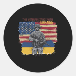 Deze veteraan staat achter Oekraïne 12  Ronde Sticker