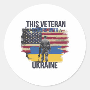 Deze veteraan staat achter Oekraïne 15  Ronde Sticker