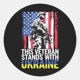Deze veteraan staat achter Oekraïne 8  Ronde Sticker