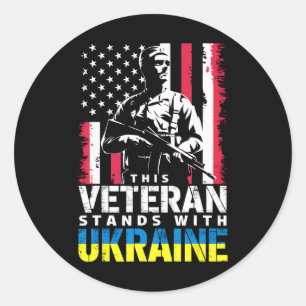 Deze veteraan staat achter Oekraïne 9 Ronde Sticker
