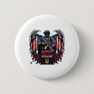 Deze veteraan staat achter Oekraine steun Oekraine Ronde Button 5,7 Cm