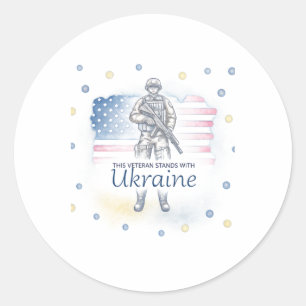 Deze veteraan steunt Oekraïne Steun Oekraïne V Ronde Sticker