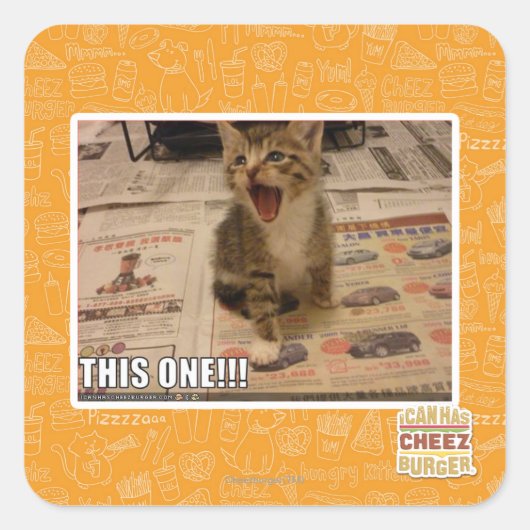 Deze! Vierkante Sticker (Voorkant)