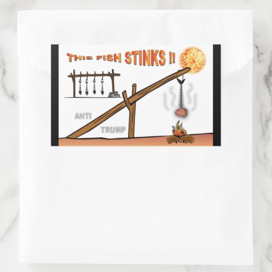 Deze vis stinkt! / antitrump, rechthoekige sticker (Tas)