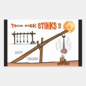 Deze vis stinkt! / antitrump, rechthoekige sticker (Voorkant)