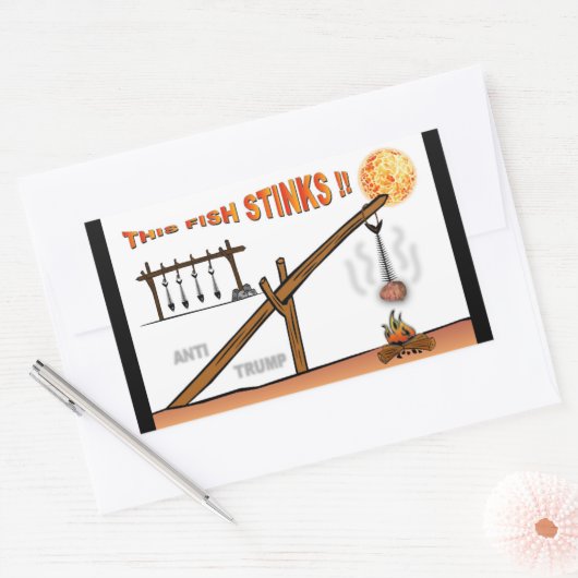 Deze vis stinkt! / antitrump, rechthoekige sticker (Envelop)