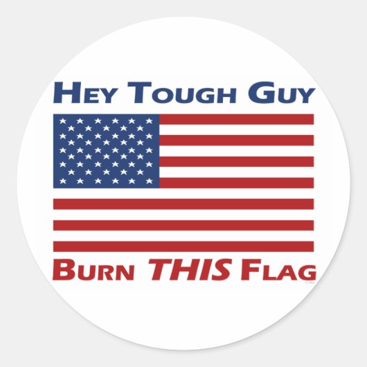 Deze vlag branden (VS) Ronde Sticker (Voorkant)