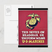 Deze voorziening op hoofddeksel of uniform middel briefkaart (Voorkant / Achterkant)