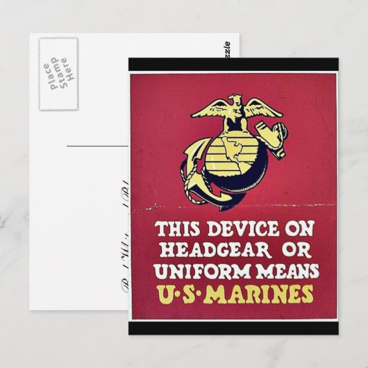 Deze voorziening op hoofddeksel of uniform middel briefkaart (Voorkant / Achterkant)