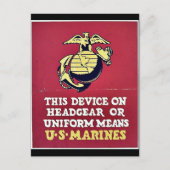 Deze voorziening op hoofddeksel of uniform middel briefkaart (Voorkant)