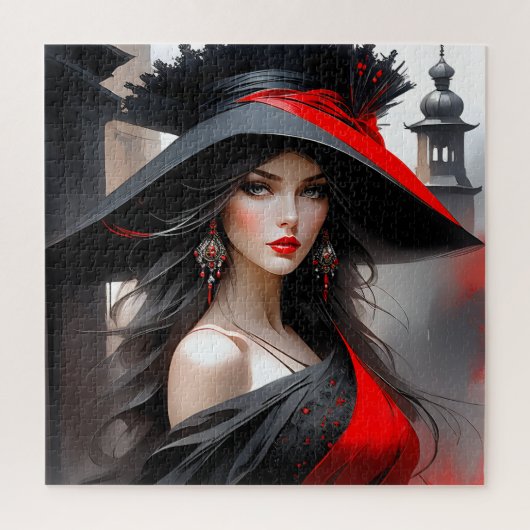 Deze vrouw heeft een fantastisch gezicht. Ze is bl Legpuzzel (Verticaal)