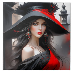 Deze vrouw heeft een fantastisch gezicht. Ze is bl Tegeltje