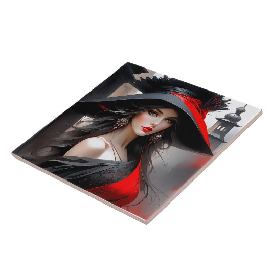 Deze vrouw heeft een fantastisch gezicht. Ze is bl Tegeltje (Zijkant)