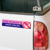 Deze vrouw is anti-paline Bumpersticker (Op Truck)