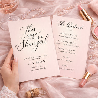 Deze vrouw is een showgirl Blush vrijgezellenfeest Kaart