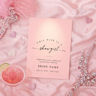 Deze vrouw is een Showgirl Roze Bachelorette-weeke Kaart