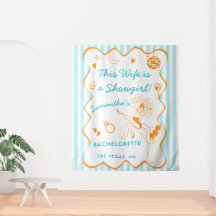 Deze vrouw is een showgirl stof welkom banner