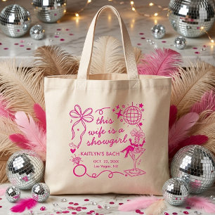 Deze vrouw is een showgirl vrijgezellenfeest grote tote bag