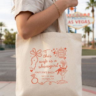 Deze vrouw is een showgirl vrijgezellenfeest grote tote bag