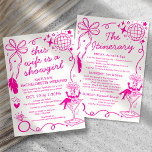 Deze vrouw is een showgirl vrijgezellenfeest Itine Kaart<br><div class="desc">Maak je klaar om de veren in te ruilen voor een sluier! Vier de aanstaande bruid in stijl met deze "This Wife is a Showgirl" uitnodiging voor een vrijgezellenfeest, helemaal in de stijl van Las Vegas. Met een chic, retro-geïnspireerde illustratie van een showgirl in een martiniglas, discobollen en speelse strikken,...</div>