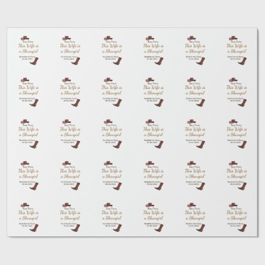 Deze vrouw is een showgirl vrijgezellenfeest naam  cadeaupapier (Vlak)