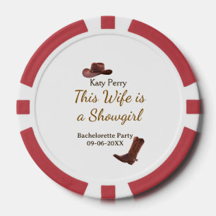 Deze vrouw is een showgirl vrijgezellenfeest naam  poker chips