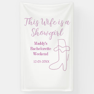 deze vrouw is een showgirl vrijgezellenfeest paars spandoek