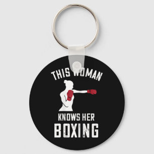 Deze vrouw kent boksen bokser kickboksen bokshands sleutelhanger