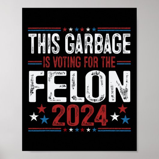 Deze vuilnisbak stemt op de misdadiger Funny Trump Poster (Voorkant)