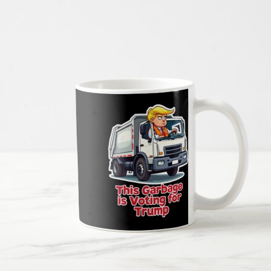 Deze vuilnisbak stemt op Trump Funny Garbage Truck Koffiemok (Rechts)