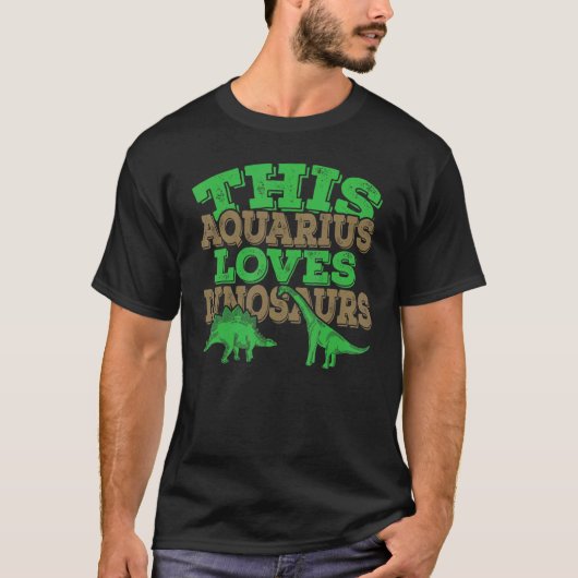 Deze Waterman houdt van dinosaurussen T-shirt (Voorkant)