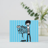 Deze wereld is gek briefkaart (Staand voorkant)