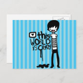 Deze wereld is gek briefkaart (Voorkant / Achterkant)