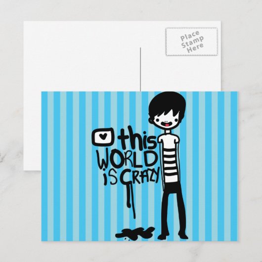 Deze wereld is gek briefkaart (Voorkant / Achterkant)