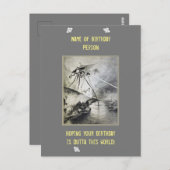 DEZE WERELDWIJDE, BIRTHDAY! BRIEFKAART (Voorkant / Achterkant)