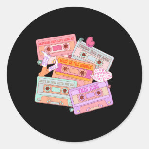 Deze Western 90s Country Music Valentijn Cowgirl Ronde Sticker
