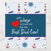 Deze wijn is gereserveerd voor beste papa ooit nau wijn etiket (Enkel label)
