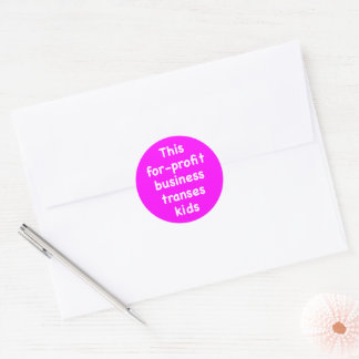 Deze winstgevende onderneming verhandelt kinderen ronde sticker