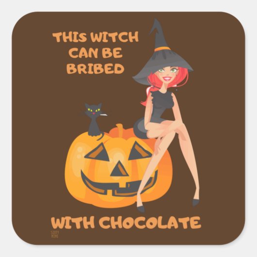 "DEZE WITCH KAN WORDEN GEBRIBEERD.." grappig Vierkante Sticker (Voorkant)