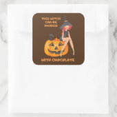 "DEZE WITCH KAN WORDEN GEBRIBEERD.." grappig Vierkante Sticker (Tas)