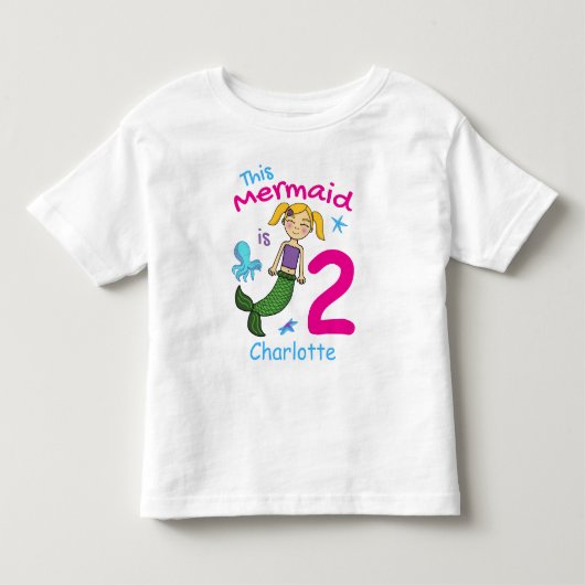Deze zeemeermin is 2 Editable Name T-Shirt (Voorkant)