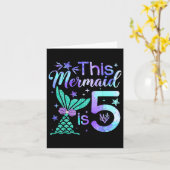 Deze zeemeermin is 5 jaar oude meisjes Kinder 5e v Kaart (Gele Bloem)