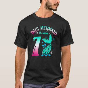 Deze zeemeermin is nu 7 sprookje op de zevende jaa t-shirt