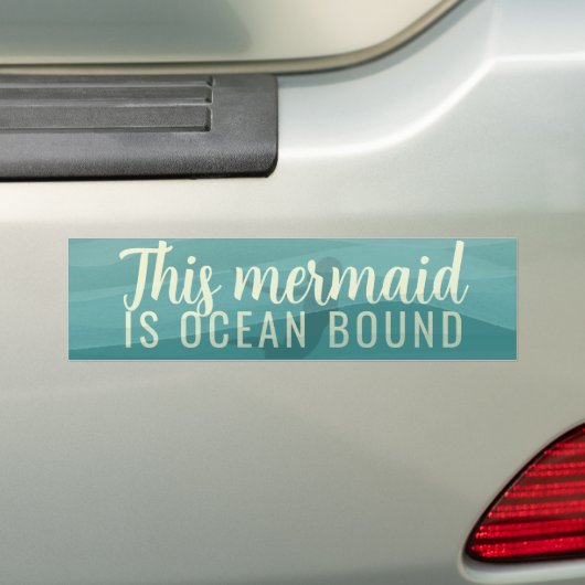 Deze Zeemeermin is Ocean Bound Custom Bumpersticke Bumpersticker (Op auto)