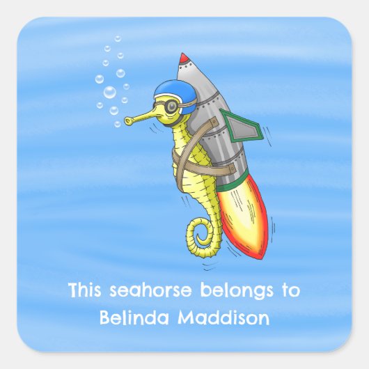 Deze zeepaard behoort tot vierkante sticker (Voorkant)